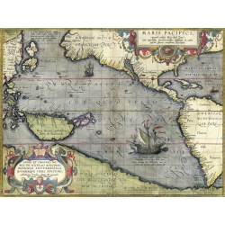 Weltkarte. Abraham Ortelius, Karte des Pazifischen Ozeans, 1589 