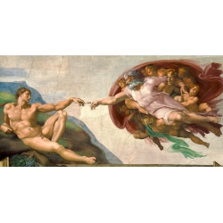 Stampa su tela. Michelangelo, La creazione di Adamo (dopo il restauro)