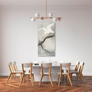Wall art print on canvas. Koson Ohara, White heron on tree branch
