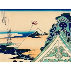 Quadro, stampa su tela. Hokusai, Il tempio di Asakusa