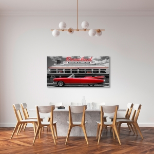 Wall art print. Gasoline Images, Vintage car and american diner