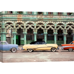 Cuadro de coches en canvas. Autos antiguos en La Habana, Cuba