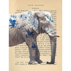 Quadro, stampa su tela elefante. Steven Hill, Tattooed Savannah I