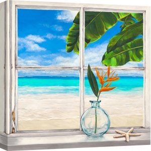 Cuadro ventana en canvas. Dellal Remy, Horizonte tropical II