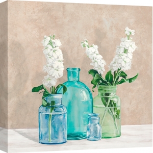 Quadro floreale, stampa su tela. Composizione di fiori in vaso II