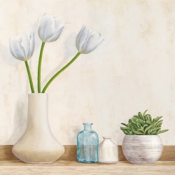 Quadro floreale, stampa su tela. Composizione di fiori minimalista II