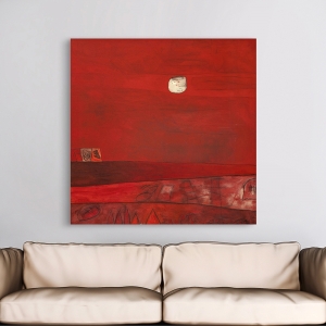 Cuadro en canvas abstracto rojo. Falso monocromo