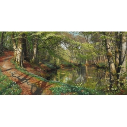 Wall Art Print and Canvas. Monsted, A Spring day in the Forest