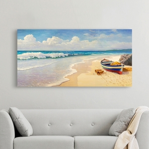 Tableau de mer sur toile. Vagues sur la plage