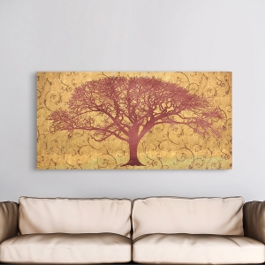 Moderne Leinwandbilder Wohnzimmer. Tree on a Gold Brocade