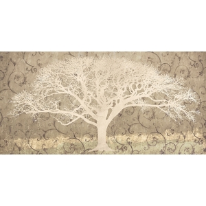 Tableau moderne pour salon sur toile. Tree Grey Brocade