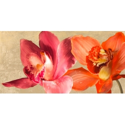 Tableau sur toile avec fleurs modernes. Orchidées modernes
