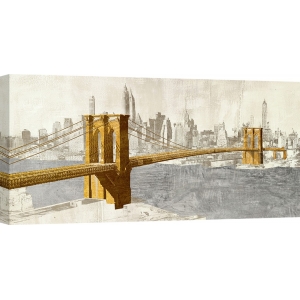Leinwandbilder. Joannoo, Brooklyn Bridge (Gold)