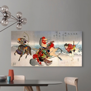 Tableau japonais, affiche et toile. Chikanobu, Protecting his master