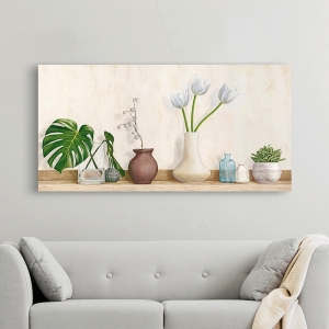 Cuadro en canvas. Composición floral minimalista