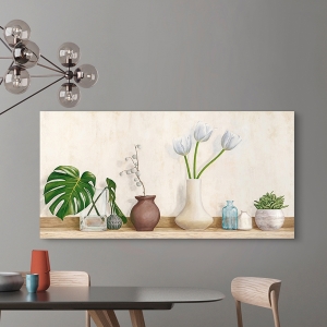 Tableau sur toile. Thomlinson, Composition de fleurs minimaliste
