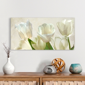 Tableau sur toile. Luca Villa, Tulipes blanches, detail