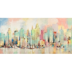 Quadro moderno New York, stampa su tela. Skyline a colori