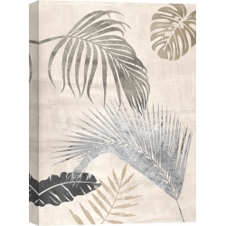 Quadro foglie di palma, stampa su tela. Palm Leaves Silver II
