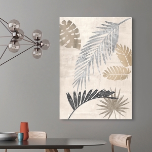Modern Wall Art Print and Canvas. Palm Leaves Silver III