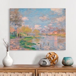 Wall Art Print and Canvas. Claude Monet, Spring by the Seine