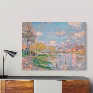 Bilder auf Leinwand. Claude Monet, Frühling an der Seine