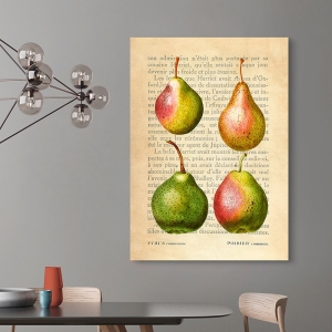 Kitchen Wall Art Print and Canvas. Pears (After Redouté)