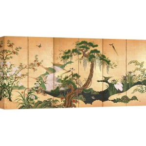Cuadro japoneses en canvas. Primavera y verano pájaros y flores
