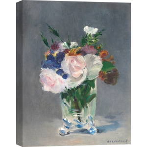 Wall Art Print, Canvas. Edouard Manet, Flowers in Crystal Vase