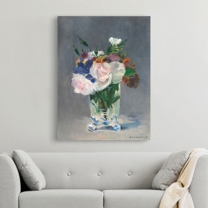 Tableau sur toile. Edouard Manet, Fleurs dans un vase en cristal