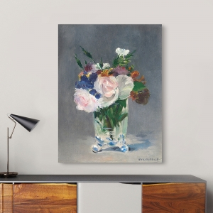 Wall Art Print, Canvas. Edouard Manet, Flowers in Crystal Vase