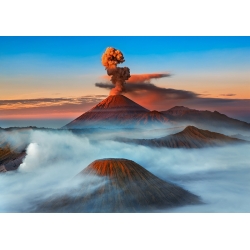 Quadro paesaggio, stampa su tela. Vulcani in Indonesia