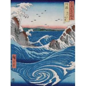 Tableau japonais sur toile. Hiroshige, Vue des tourbillons, Naruto