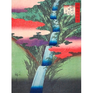 Tableau japonais sur toile. Hiroshige, Le Cascades de Nunobiki