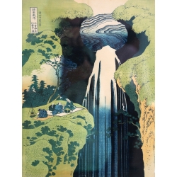 Japanese Art Print and Canvas. Hokusai. Kamida-Ga-Taki Waterfall