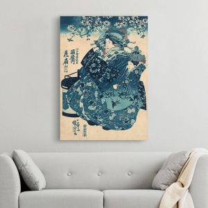 Stampa giapponese, quadro su tela. Kuniyoshi Utagawa, La Cortigiana