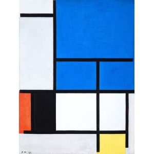 Tableau sur toile. Mondrian, Composition with large blue plane,