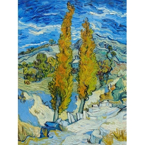 Bilder auf Leinwand. Vincent van Gogh, Die Pappeln in Saint-Rémy