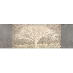 Wall art for living room. Art print and canvas. Grey brocade