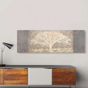 Tableau moderne pour salon sur toile. Grey Brocade Panel