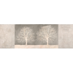 Tableau moderne pour salon sur toile. Trees on Grey panel