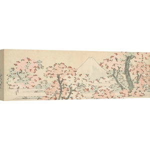 Cuadro japones en canvas. Hokusai, Monte Fuji y cerezos en flor