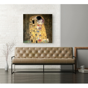 Cuadro famoso en canvas. Gustav Klimt, El beso (detalle)