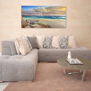 Bilder auf Leinwand. Meer landschaft, Sonnenuntergang am Strand