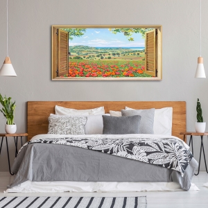 Wall art print and canvas. Andrea Del Missier, Window on a Poppy Field