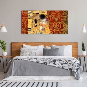 Quadro, stampa su tela. Gustav Klimt, Klimt Patterns – Il bacio (Gold)