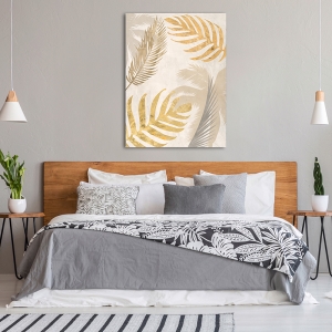 Modern Wall Art Print and Canvas. Palm Leaves Gold III