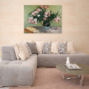 Wall art print and canvas. Vincent van Gogh, Vase with Oleanders and Books