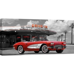 Quadro, stampa su tela. Gasoline Images, Historical diner, USA