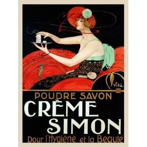 Quadro, stampa su tela. Vila, Crème Simon, ca. 1925